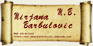 Mirjana Barbulović vizit kartica